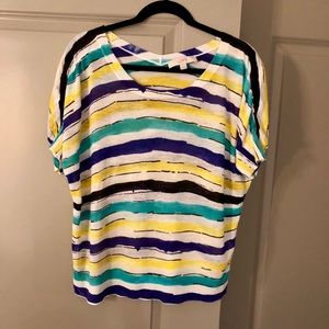 LOFT: Multi-colored thin short sleeve shirt, L.